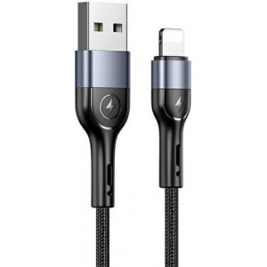 Data Cable Braided USAMS USB Apple Lightning SJ448ZJ01 US-SJ448 U55 2A 1m Black