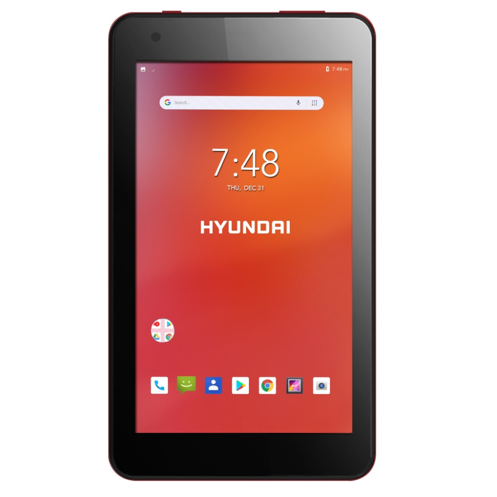 טאבלט Hyundai Koral 7W4X Quad-Core 1.3GHz 16GB eMMC 1GB 7" TABLET (1024×600) BT AndroidTM 8.1 Pie 2 Cameras RED